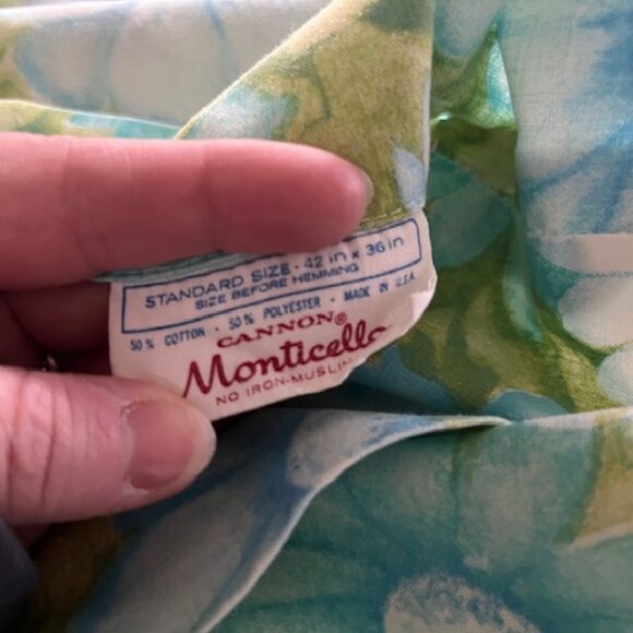 Vintage Twin Sheet set in a beautiful blue and green Floral, Cannon‎ Monticello - Picture 6 of 6